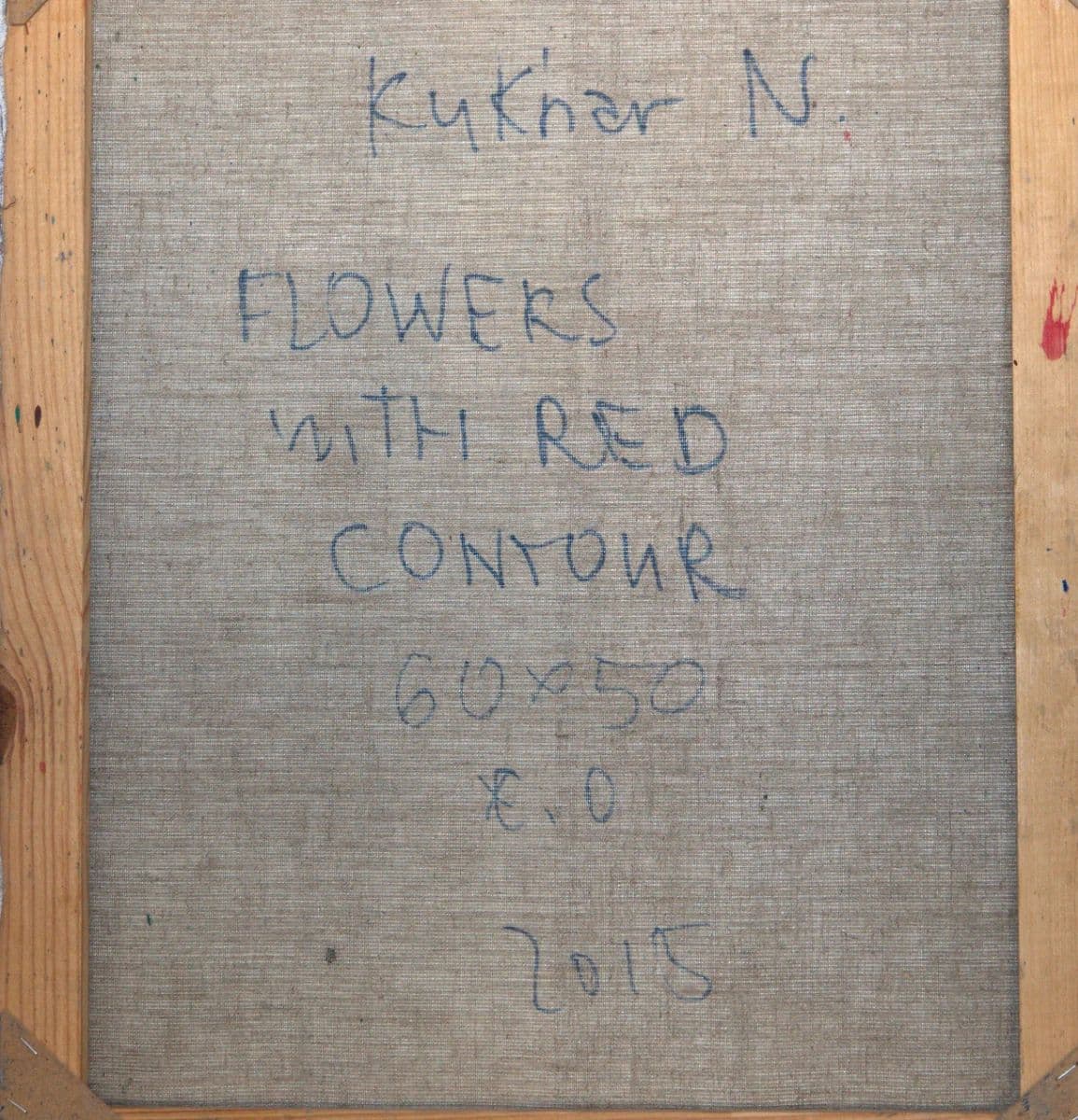 Flowers With Red Contour-Oil on Canvas, photo 2