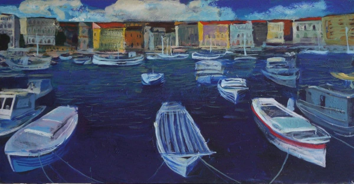 City by the sea-Oil on Canvas, photo 1
