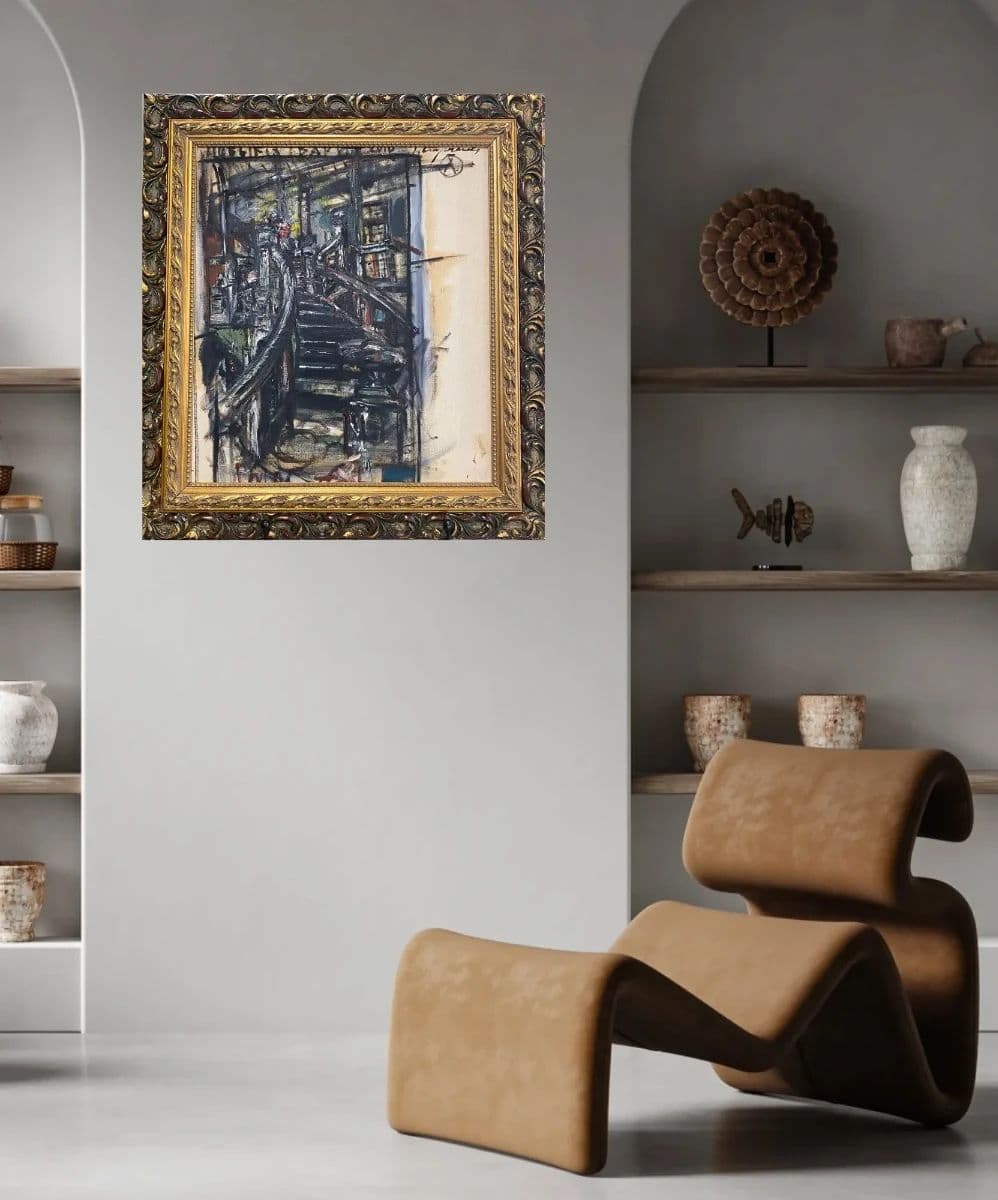 Dark Stairway-Oil on Canvas photo 2