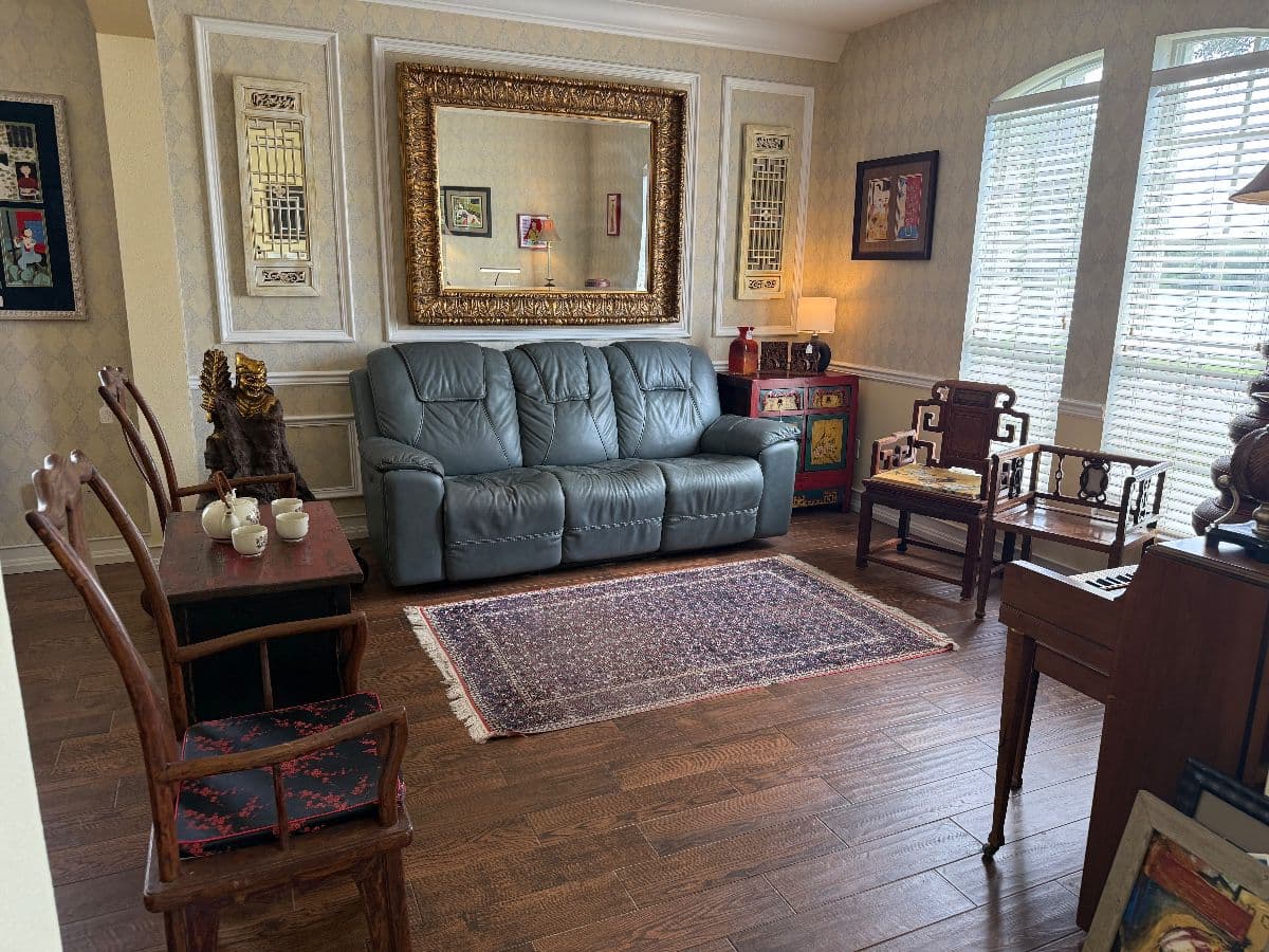 Eclectic Curated Home Asian, Art, Opium bed, African Mask and more photo 2