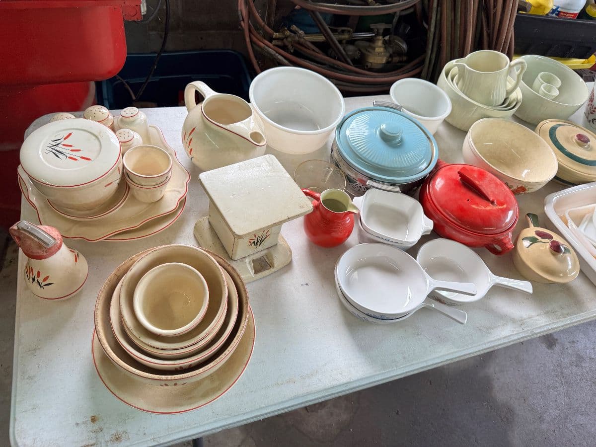 Huge Antique Pottery, Depression Glass, Christmas, Decor, Candles, Crocksmuch more Sale photo 5