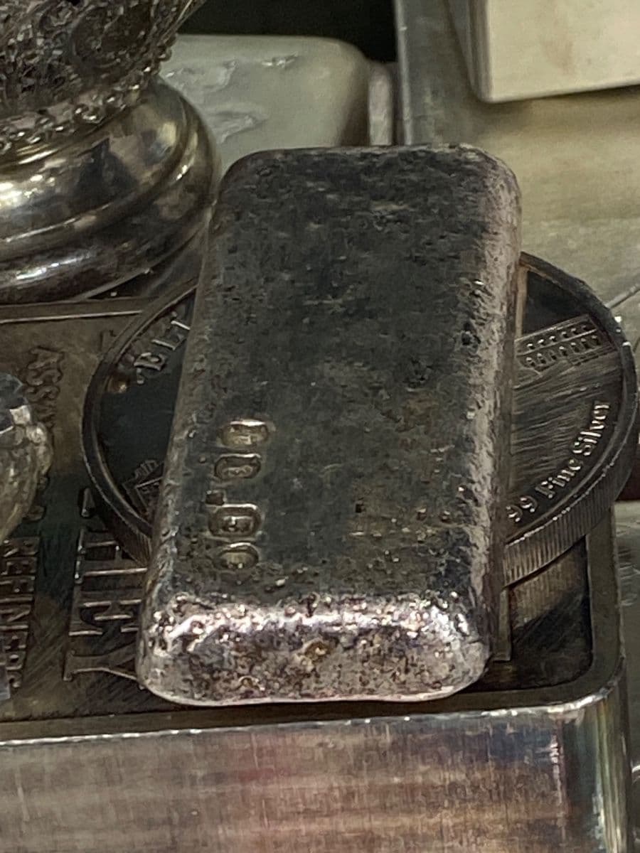19c Sterling silver coin + Sterling silver bar + raw sterling bar + scrap silver .850+ .925 + .999 photo 10
