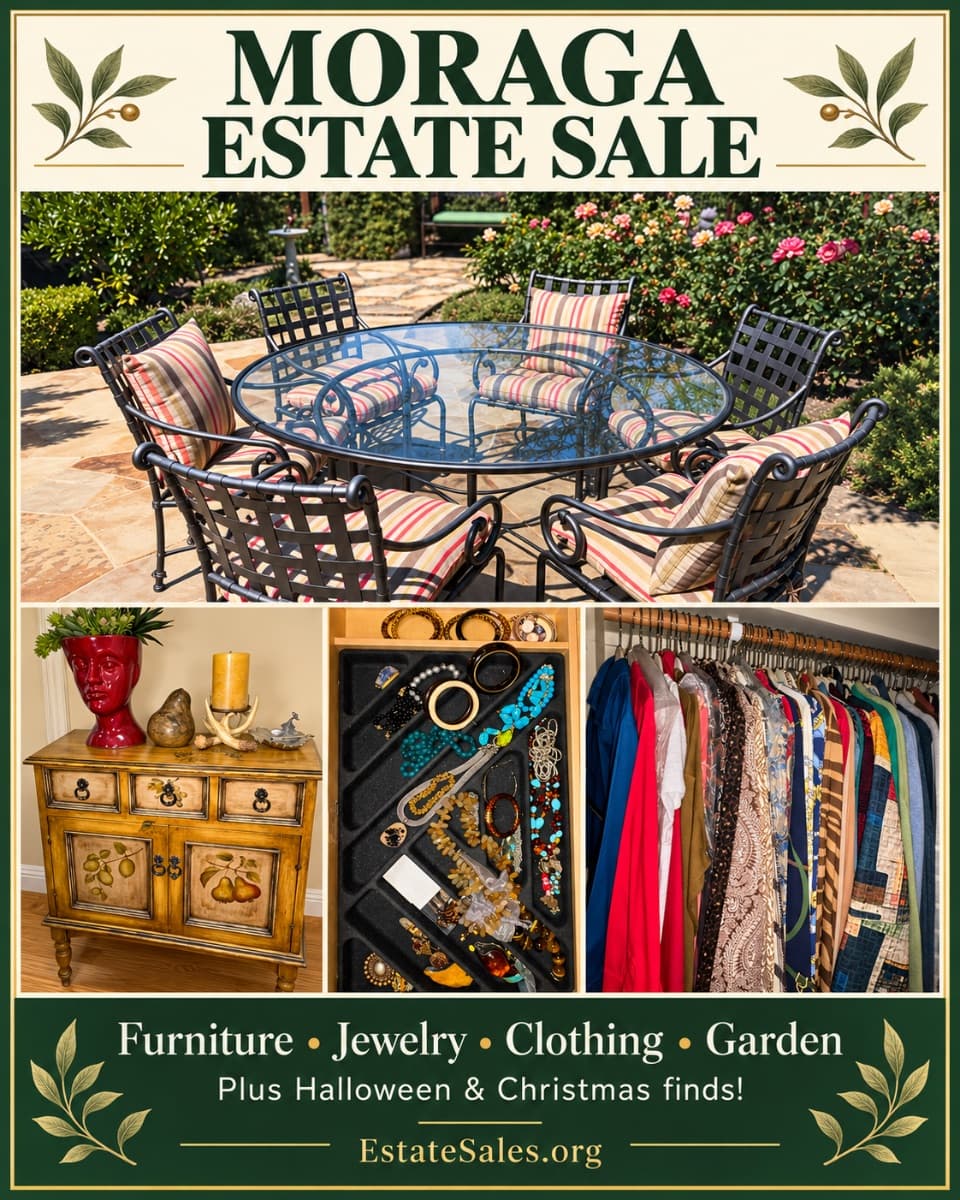 Moraga Estate Sale – Furniture, Jewelry, Clothing & Garden Finds photo 1