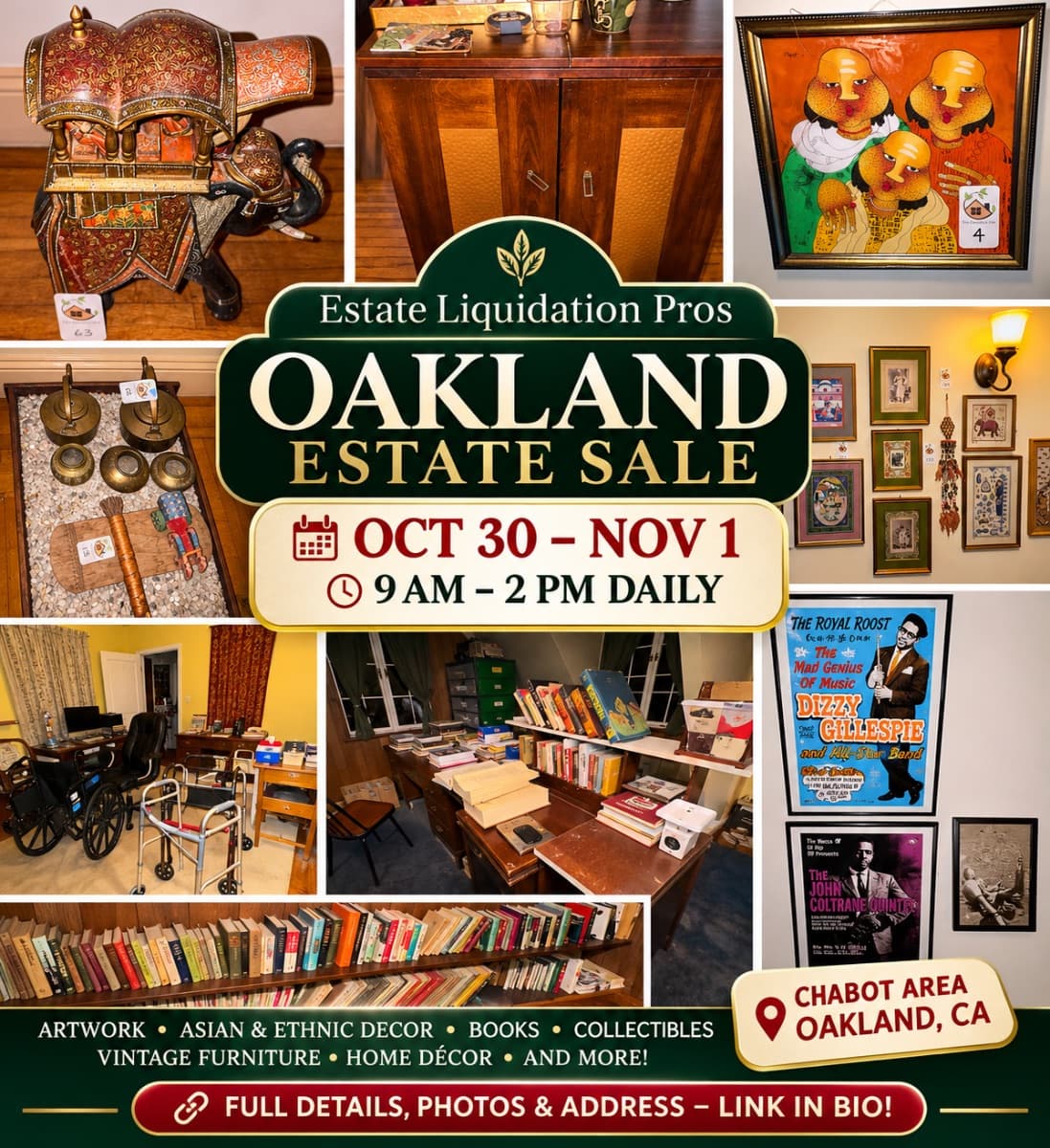 Oakland Estate Sale — Indian Art, Carved Furniture & Collected Treasures photo 1