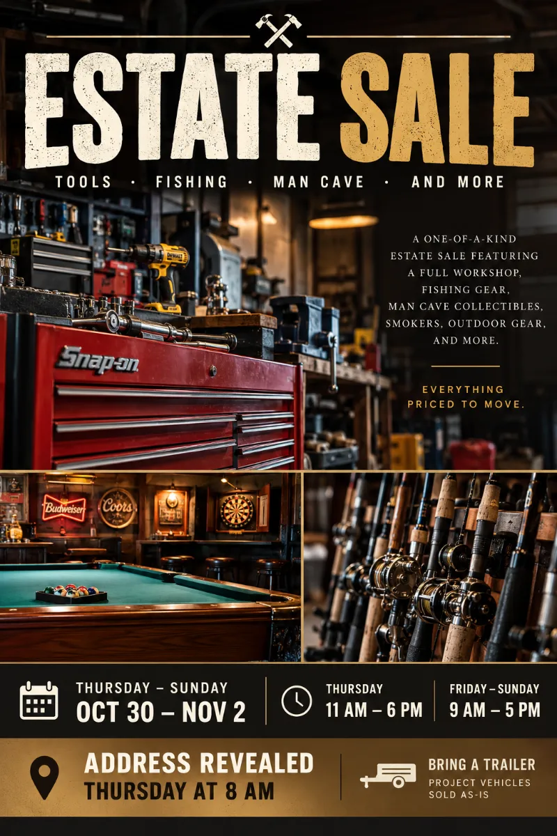 A Man Cave Full of Tools, Tackle & Tales — Rio Linda Estate Sale photo 1