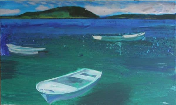 Lake, Summer Afternoon-Oil on Canvas, photo 1