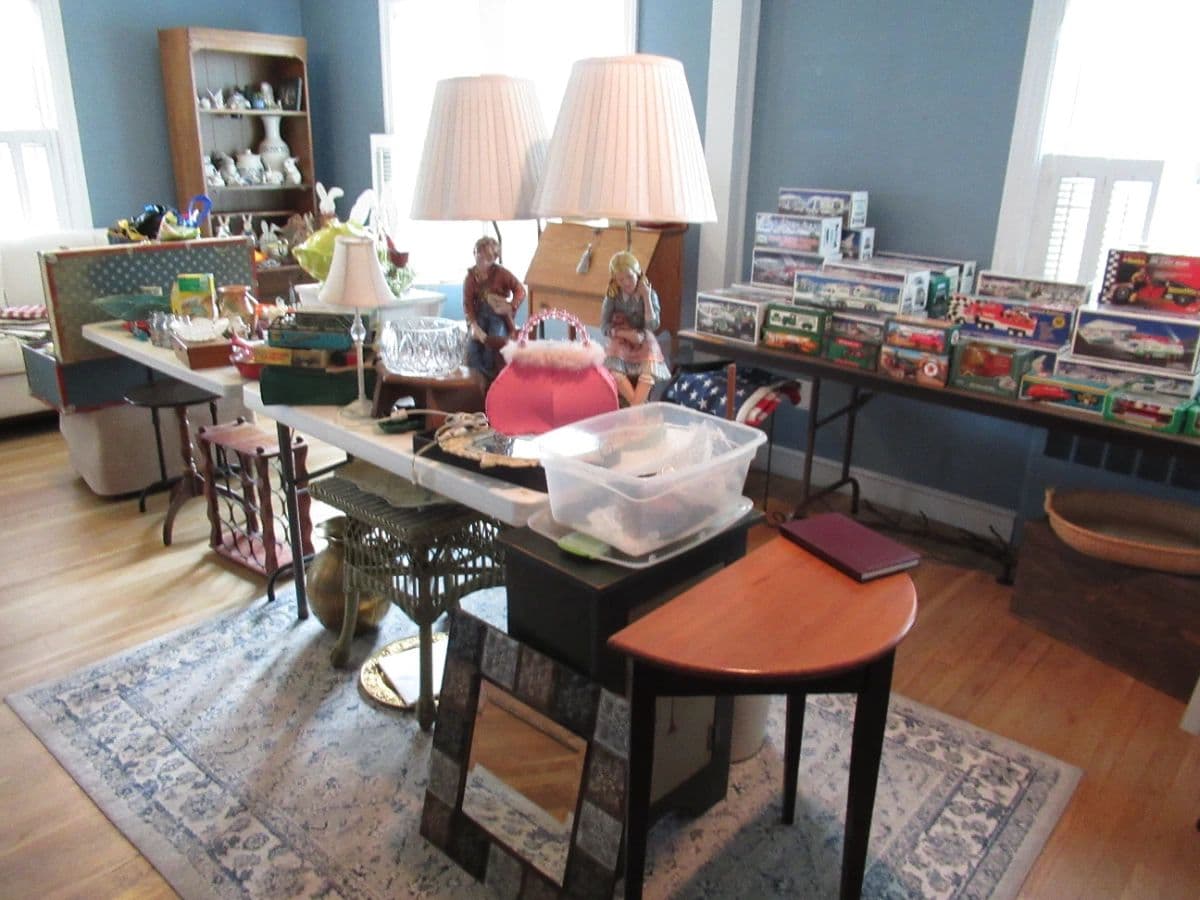 NORWOOD MA ESTATE SALE TOOLS GARAGE FINE FURNISHINGS HESS CAR COLLECTION JEWELRY FIESTAWARE VINTAGE photo 1