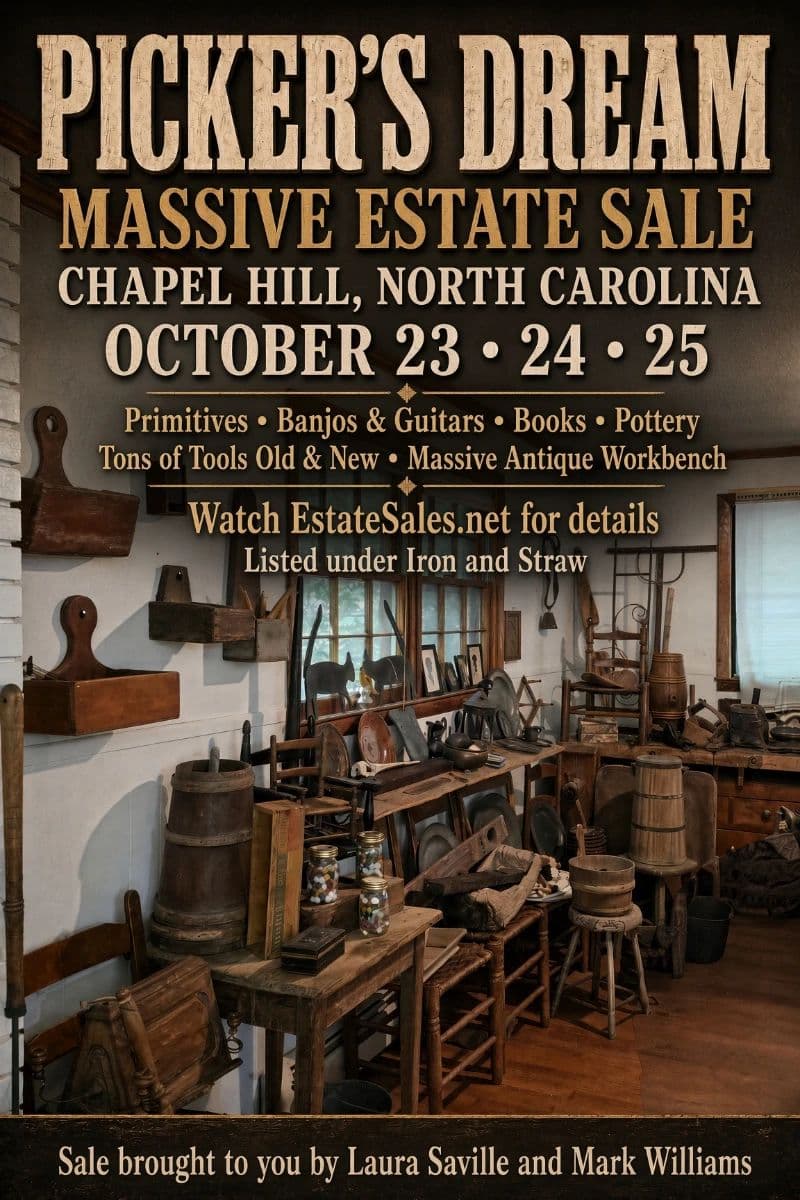 ESTATE TAG SALE! Picker Heaven! Primitives, Folk Art, Arrow Heads, Instruments & Tons of Tools photo 1
