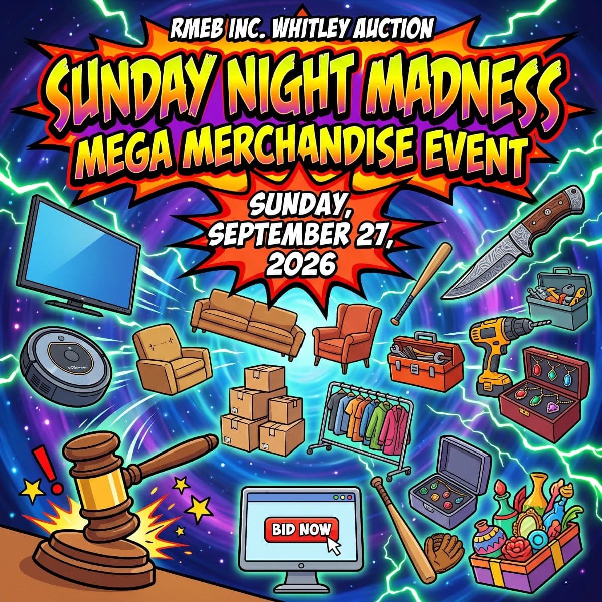 Sunday Night Madness Online Auction Mega Merchandise Event photo 1
