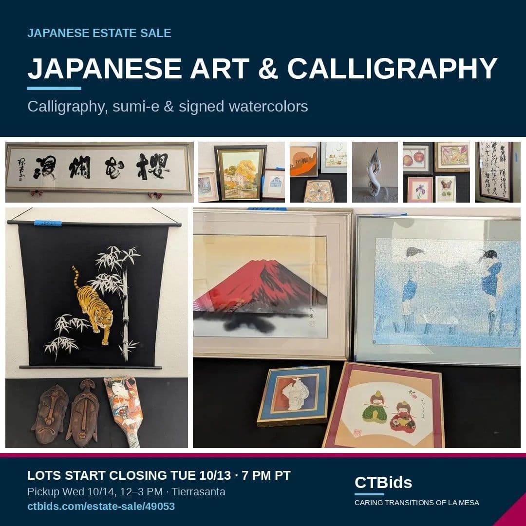 Japanese Estate Sale: Art, Dolls, Lacquerware, Tools and More - Bidding ends 10/13 photo 1
