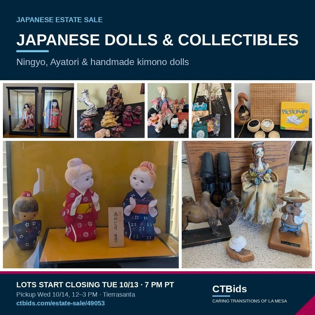 Japanese Estate Sale: Art, Dolls, Lacquerware, Tools and More - Bidding ends 10/13 photo 2