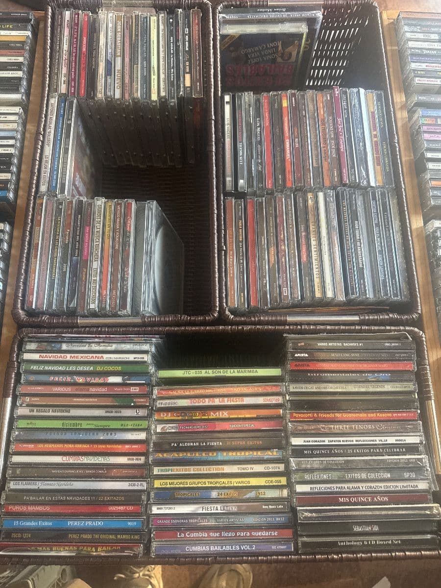 Jewelry CDs tapes, DVDs, VHS galore, lots of clothing, vintage photo 9