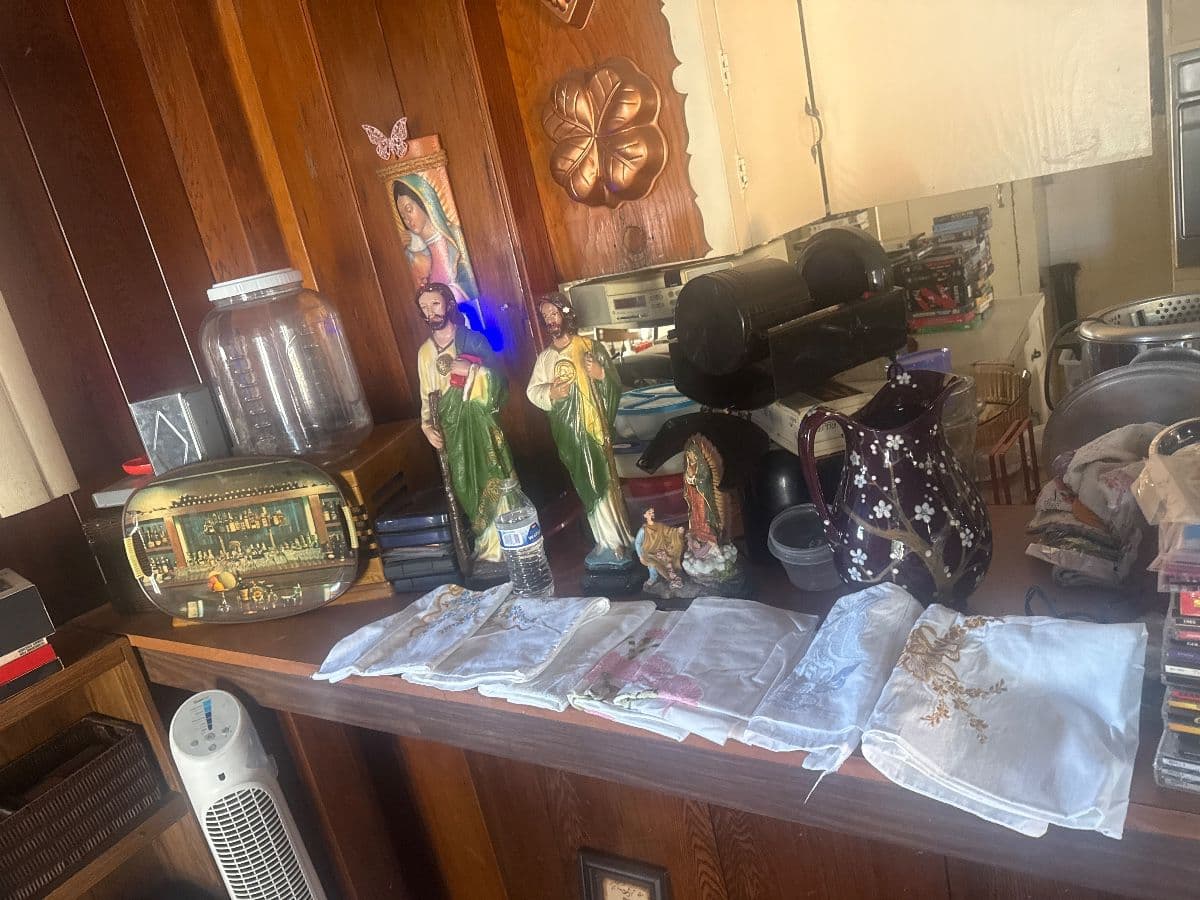 Jewelry CDs tapes, DVDs, VHS galore, lots of clothing, vintage photo 2